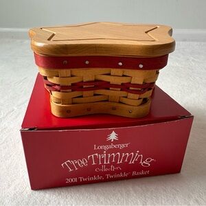 Longaberger 2001 Twinkle Twinkle Basket Tree Trimming Collection Star Shaped EUC